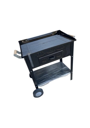 Acn Kömürlü Mangal 35 X 60 Cm Kalın 3 Mm Lama Izgaralı Siyah