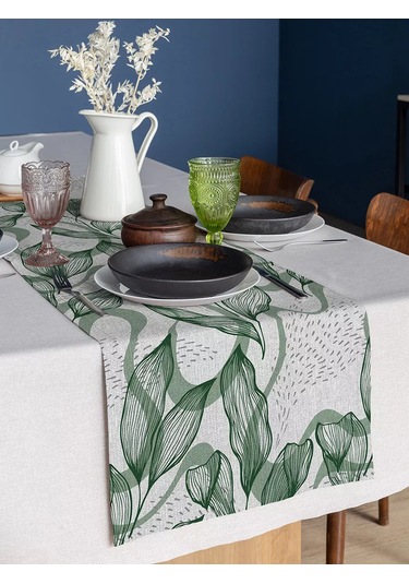 Loveme Masa İçin 40x140 Rogoşka실크 Runners 201351637 Yeşil