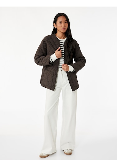 Koton Uzun Kollu Cepli Bisiklet Yaka Fermuarlı Oversize Kapitone Ceket Kahverengi 6wak20288ew Kahve Koton Uzun Kollu Cepli Bisiklet Yaka Fermuarlı Oversize Kapitone Ceket Kahverengi 6wak20288ew Kahve