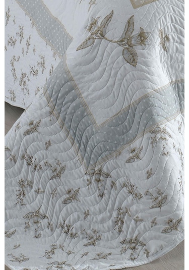 Örtüm Asya Lila Çift Kişilik Kapitone Yatak Örtüsü Lila