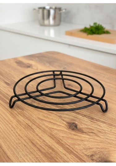 Morponi Yuvarlak Minimalist Isı Geçirmez Nihale - Mutfak Ve Masa Servis Altlığı Siyah