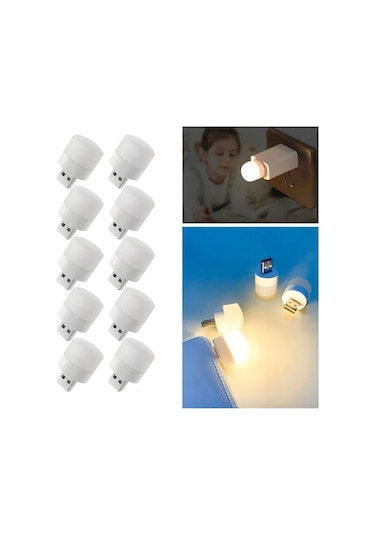 Buffer Usb Mini Top Led 10 Lu Aydınlatma Seti Sıcak Renkli Gece Lambası, Enerji Tasarruflu Mikro Çok Renkli