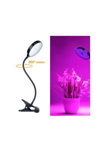 Gajeena 4 Kafa 60w Led Bitki Büyüme Lambası - Kırmızı-mavi Spektrum, 3 Mod Işık, 5 Seviye Aydınlatma, Zamanlama, Ip66 Su Geçirmez, Usb, Masa Üstü Klipsli Siyah