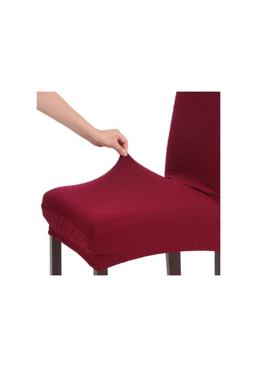 Lemestar Burgundy Yüksek Esnekli Kli Ti Ekli Örgü Sandalye Kılıfı - Ofi S, Restorant, Otel İçin - Yumuşak, Temizlendi Rme Kolay, Renk Kaybı Sız DiğER
