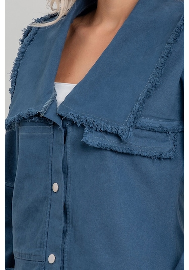 Kadın Power Likralı Pamuklu Kumaş Kol Ve Önü Çıt Çıtlı Pis Dikişli Mont Petrol