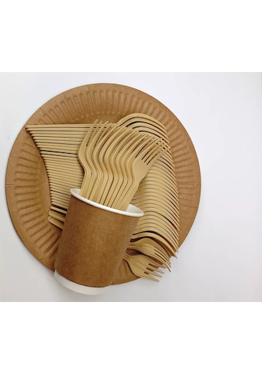 Klık-pıknık 50 Adet Petek Zemaçlı Tek Kullanımlık Çatal Krem Rengi 183786453 100 adet