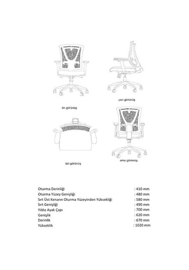 Dekofis Goldsit Ergonomik Çalışma Koltuğu