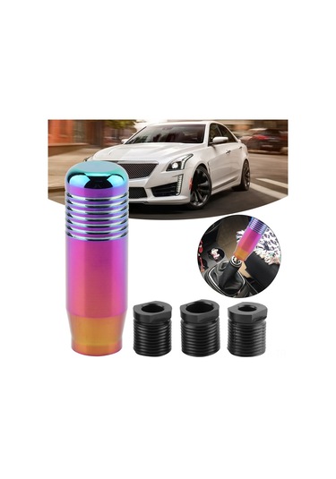 Geeroyoo Ev Araçları İçin Evrensel Renkli Metal Vites Topu Sk009 - 3 Adet Uyumlu Adaptör 8mm,10mm,12mm İle Kolay Kurulum Pembe