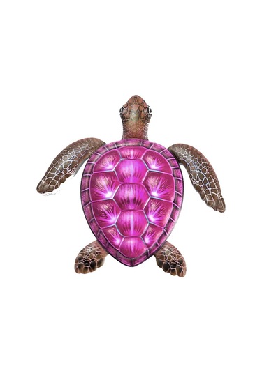 Moveevo Kırmızı Demir Kaplumbağa Duvar Dekoru - Ev Ofis Bahçe Çit Dekorasyonu - Canlı Renkli Deniz Tema Artı Diğer