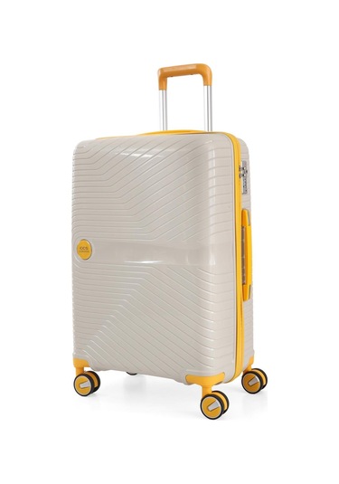 Ççs 5239 Polipropilen Büyük Boy Valiz Beyaz-sarı Beyaz - Sarı