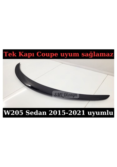 Mercedes W205 Amg Spoiler Spoyler Çıta Parlak Siyah Plastik 2015-2021 Sedan Uyumlu