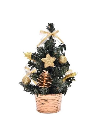 Pazly Yılbaşı Yapay Suntek Raf Mini Küçük Işıklı Bar Ağacı 20cmx10cm Yl