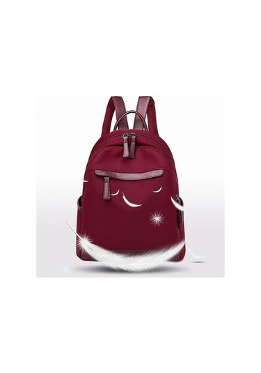 Luckydog Kadın Su Geçirmez Fermuarlı Sırt Çantası Okul Khaki Renk Kulaklık Girişli Haki