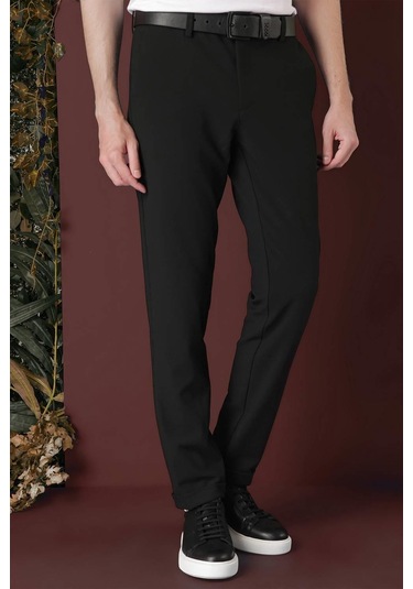 Slim Fit Yan Cepli Dokulu Esnek Casual Koyu Yeşil Pantolon P 1139 Yeşil