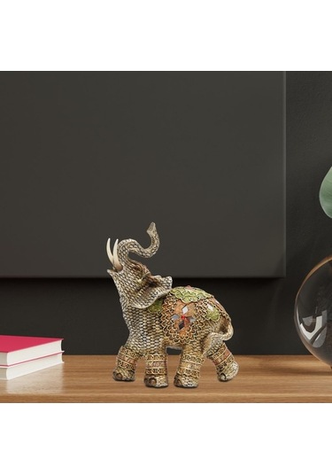 Trendooze Fil Heykelciği, Reçine Hayvan Dekor, 18x22cm, Uniq Tasarım 18cmx22cm