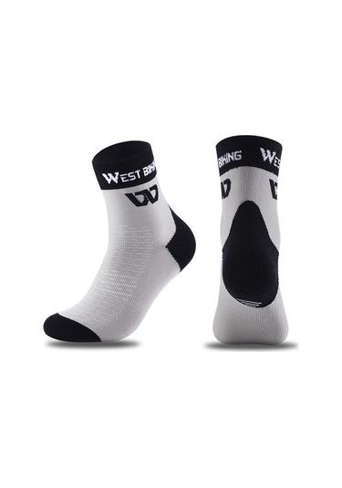 Bisiklet Sürme Orta Bacak Çorapları Bisiklet Yürüyüş Çorapları Yumuşak Nefes Alabilir Spor Çorapları Rahat Yüksek Elastik Koşu Çorapları Gri