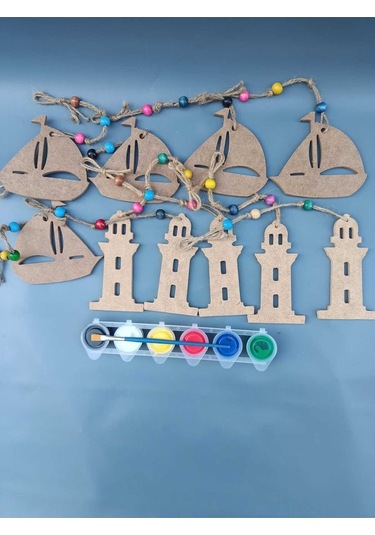 Na Neşeli Ahşap İpli Sarkaç Takımı Oda , Kapı , Duvar , Balkon , Bahçe ,yazlık Süsü. Okul Etkinlik ,ham Ahşap Boyama Model 10lusarkaçset3