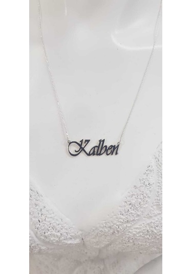 Vog Kişiye Özel Tasarım Kalben Yazılı Isim Kolye 925 Ayar Gümüş Beyaz Renk Sarı,roze Renk Seçenek