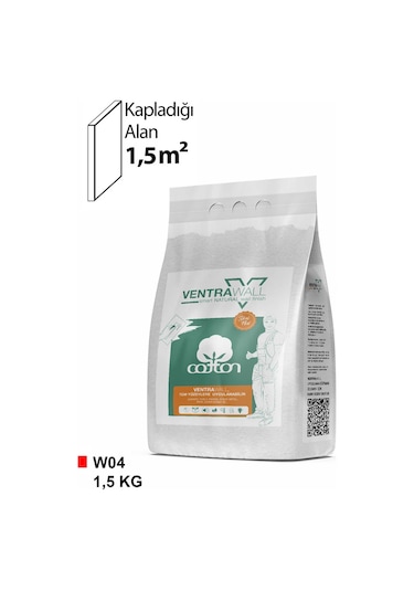 Ventrawall Beyaz Duvar Kaplama - İpek Sıva - W04 - 1.5 Kg