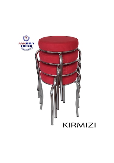 Tabure (Krom Ayaklı) (4 Adet) - Mutfak Balkon Taburesi