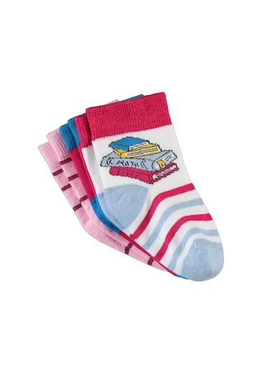 Civil Socks Kız Çocuk 3'lü Çorap 3-12 Yaş Pembe 09a83414324w1 Pembe