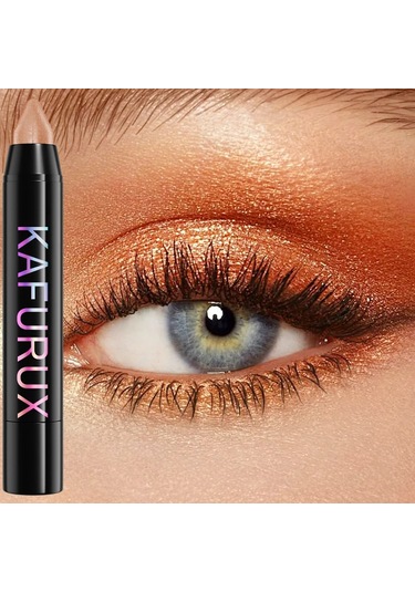 24 Renk Sedefli Glitter Göz Farı Eyeliner Kalem Su Geçirmez Mat Çıplak Göz Farı 06 Dark Topaz