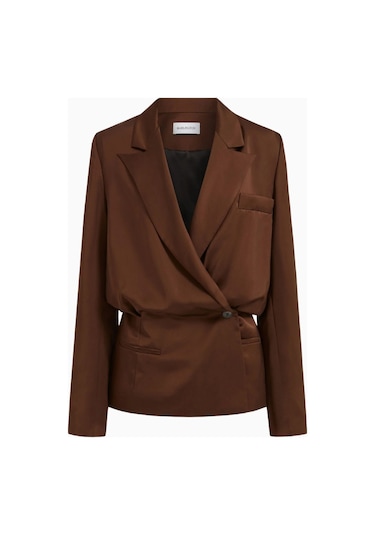 16arlington 16arlıngton Ardo Jacket Saten Blazer Ceket Kahverengi