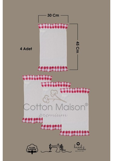 Amerikan Servisi Fırfırlı Retro 4 Lü Kırmızı