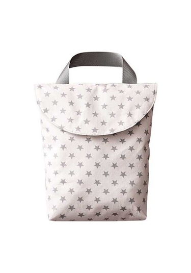 Pazly Büyük Kapasiteli Taşınabilir Bebek Bezi Çantası - Pratik Ve Şık Pembe Yıldız Desen Pembe