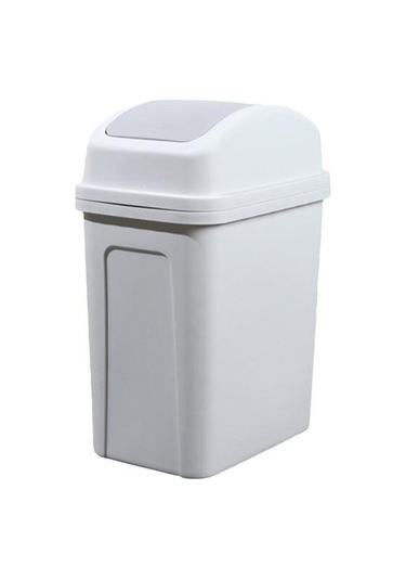 Gri Ev Çöp Kovası Kapaklı Kalınlaşmış Pres Tipi Salıncak Kapak Büyük Kapasiteli Mutfak Otel Banyo Ofis Çöp Kutusu Gri