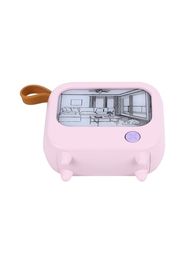 Shineyee Usb Şarjlı Masaüstü Mini Isı Işık Tablo Gece Lambası Batarya Dahil - Pembe Renk, 2 Işık Modu, Led Tek Düğme Kontrol Pembe