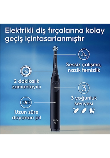 Oral B Io 2 Serisi Şarjlı Diş Fırçası Siyah + Seyahat Kabı