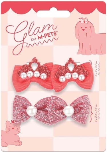 M-pets Glam Fiyonklu Kedi Ve Köpekler İçin Aksesuar Toka Kırmızı Mor