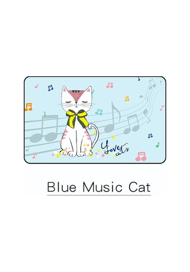 Manyetik Çekilebilir Araç Camı - Mavi Müzik Desenli Kedi Şekilli Monoblok Tasarım