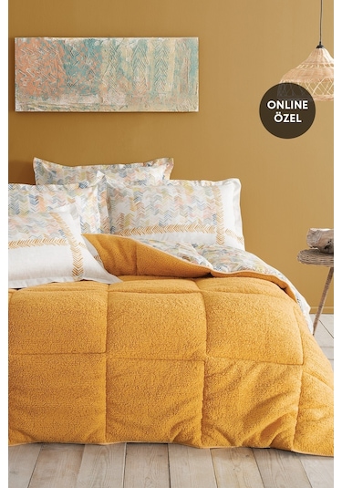Puffy Leora Çift Kişilik Threefy Uyku Seti Somon