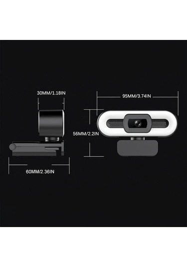 Dashanshop 3k/4k Webcam Gürültü Önleyici Mikrofon Dokunmatik Aydınlatma Işık Halkası Pc/mac Uyumlu