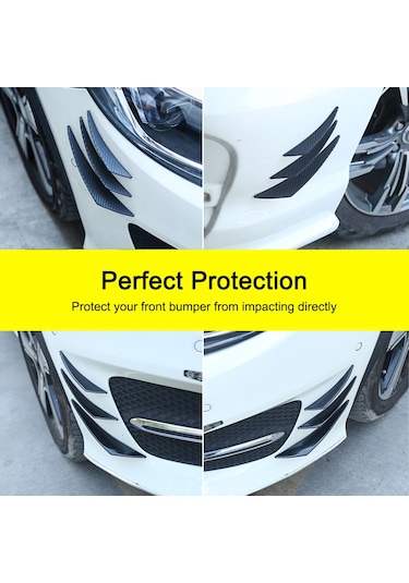 Dianziye Araba Ön Tampon Koruyucu 6 Adet Gümüşlü Akıllı Akışkanlık Direnci Ayakları - Siyah