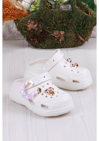 Fort Clx 6990 Plaj Deniz Havuz Terliği Hafif Rahat Esnek Kız Çocuk Terlik Bej