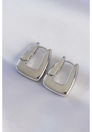 Pirinç Gümüş Renk Kalın Küpe Gold