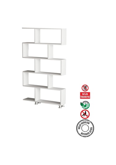Decormet Nilüfer Kitaplık Beyaz Beyaz
