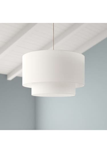 Kumaş 2 Katlı Avize Yatak Odası Çocuk Odası Salon Beyaz Pav29 Beyaz