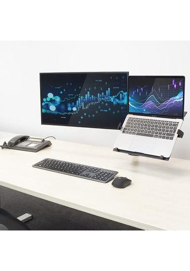 Techtic Ergonomik Çift Kol Monitör Laptop Tutucu 360 Dönen 10-32