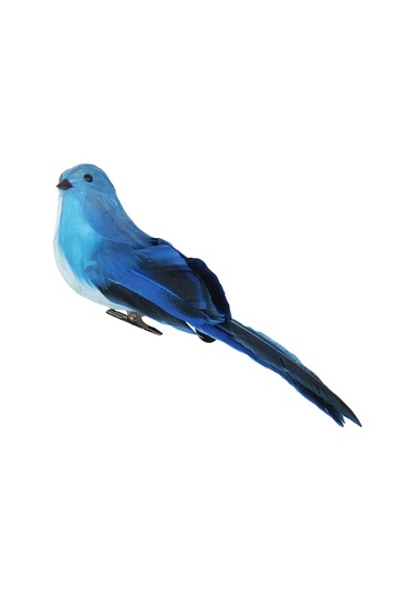 Suntek Kelepçe Bahçe Ağacı Dekor Mavi Ile Yapay Tüy Köpük Kuşlar