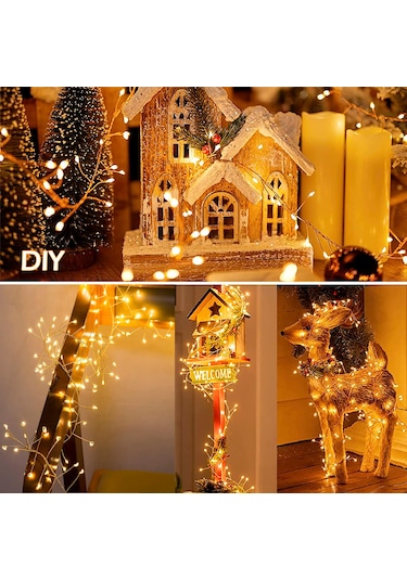 6 Metre 200 Led Gün Işığı Uzaktan Kumandalı, 8 Modlu Usb Peri Işığı