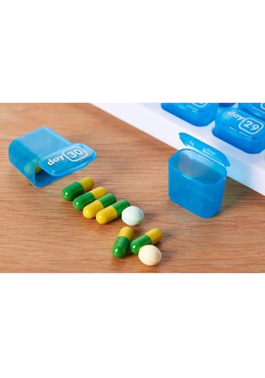 Suntek 31 Izgaralı Hap Kutusu Aylık Gün Bölmeli Seyahat Gri