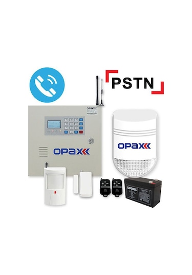 Opax-2545 Pstn Panel & Bgr-10 Kablolu Sirenli Full Alarm Seti