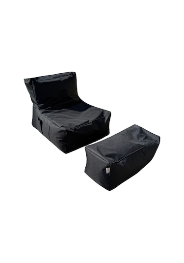 Xxl Sedir Armut Koltuk Ve Ayakucu Pufu Siyah