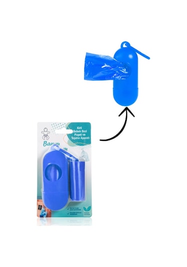 Bamm Bamm Çanta Boy Kirli Bebek Bezi Çöp Poşeti ve Taşıma Çantası (Mavi)