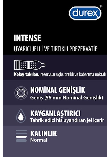 Durex Intense Uyarıcı Jelli ve Tırtıklı Prezervatif 2 x 20'li