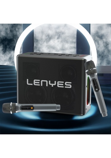 Lenyes S861 12.000mah Powerbank Özellikli Çift Mikrofonlu Bluetooth Speaker Hoparlör V5.0 Siyah